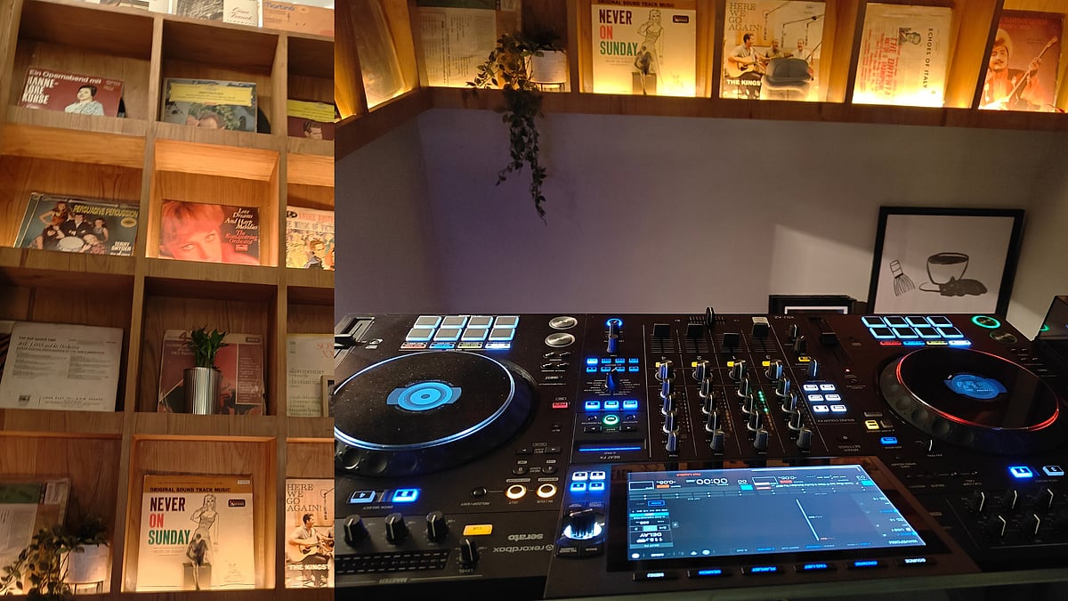 The vinyl set-up upstairs
