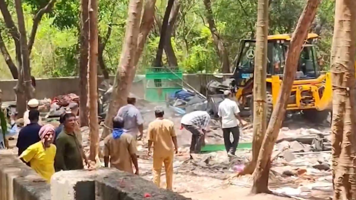 Bulldozer Action In Mumbai: Authorities Demolish Alleged Illegal Dargah In Aarey Colony; Heavy Security Deployed - VIDEO