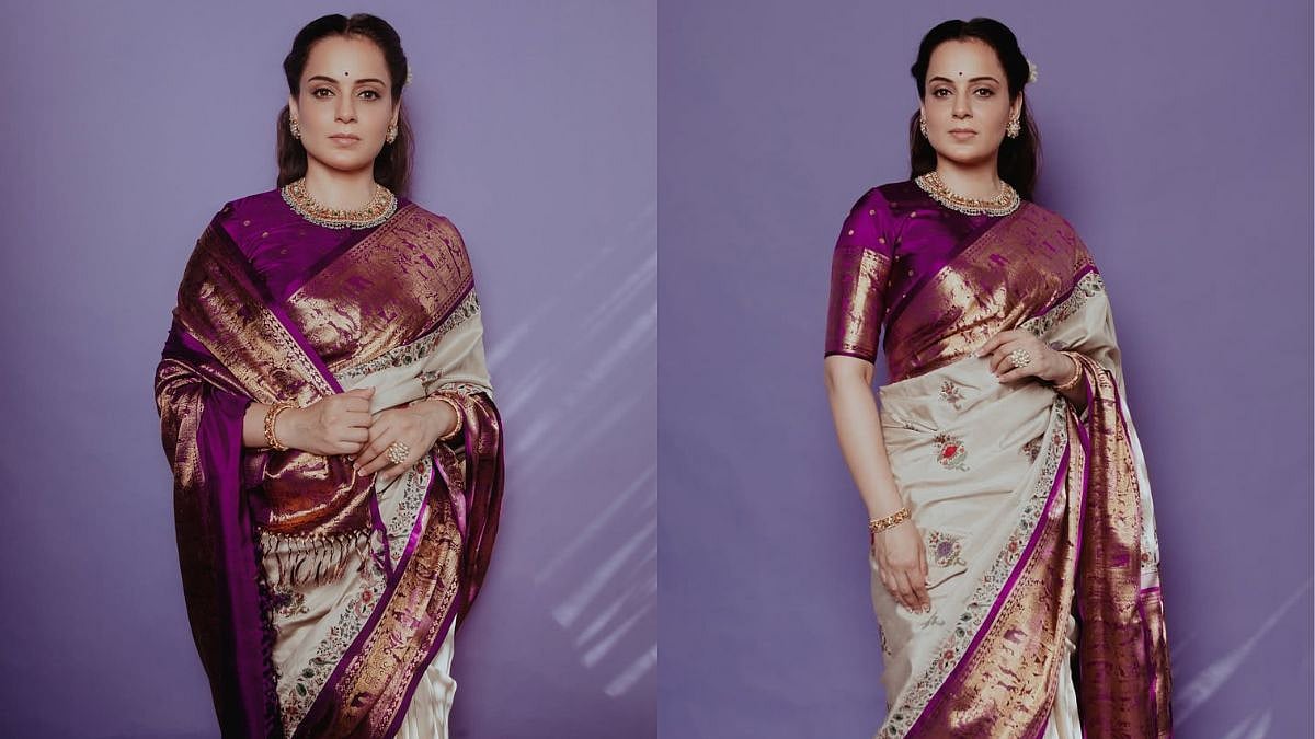 Kangana Ranaut Looks Like A Modern-Day Maharani In Kanjeevaram Silk Saree For Bharat Bhagya Vidhata Trailer Launch