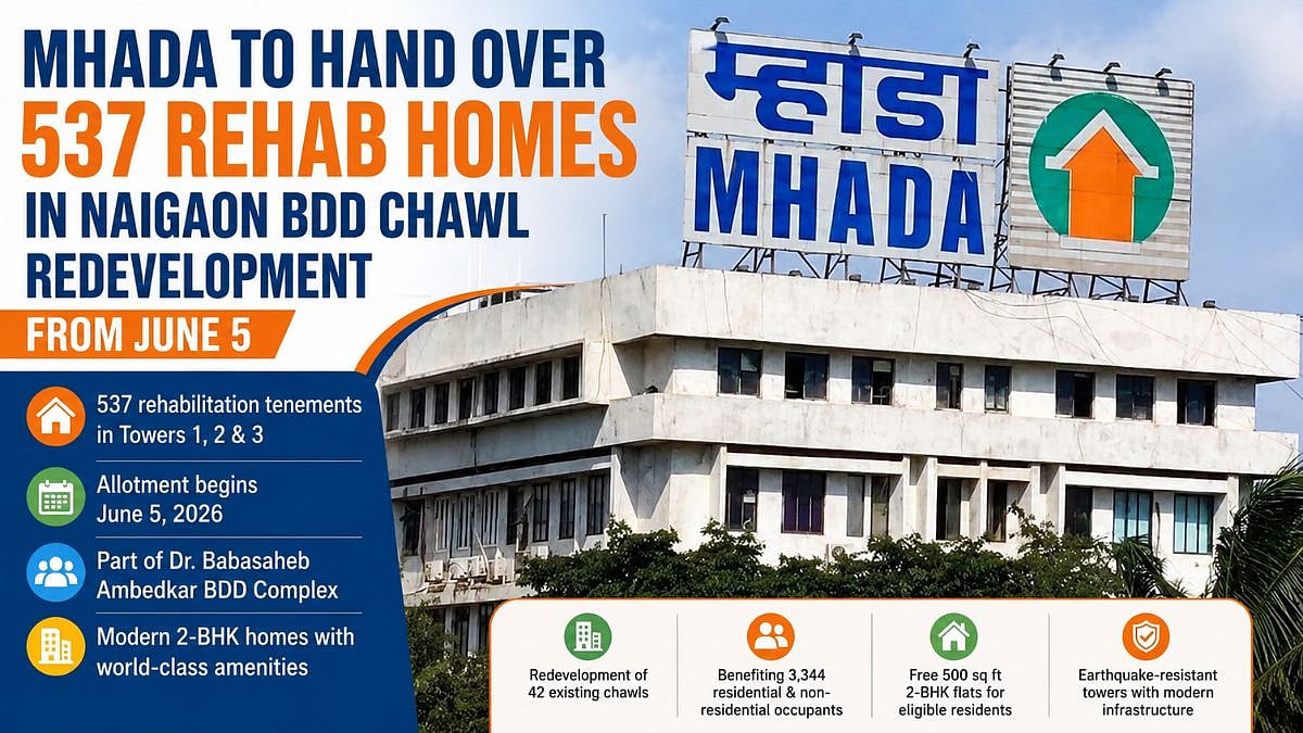 MHADA To Hand Over 537 Rehab Homes At Naigaon BDD Chawl Redevelopment Project From June 5