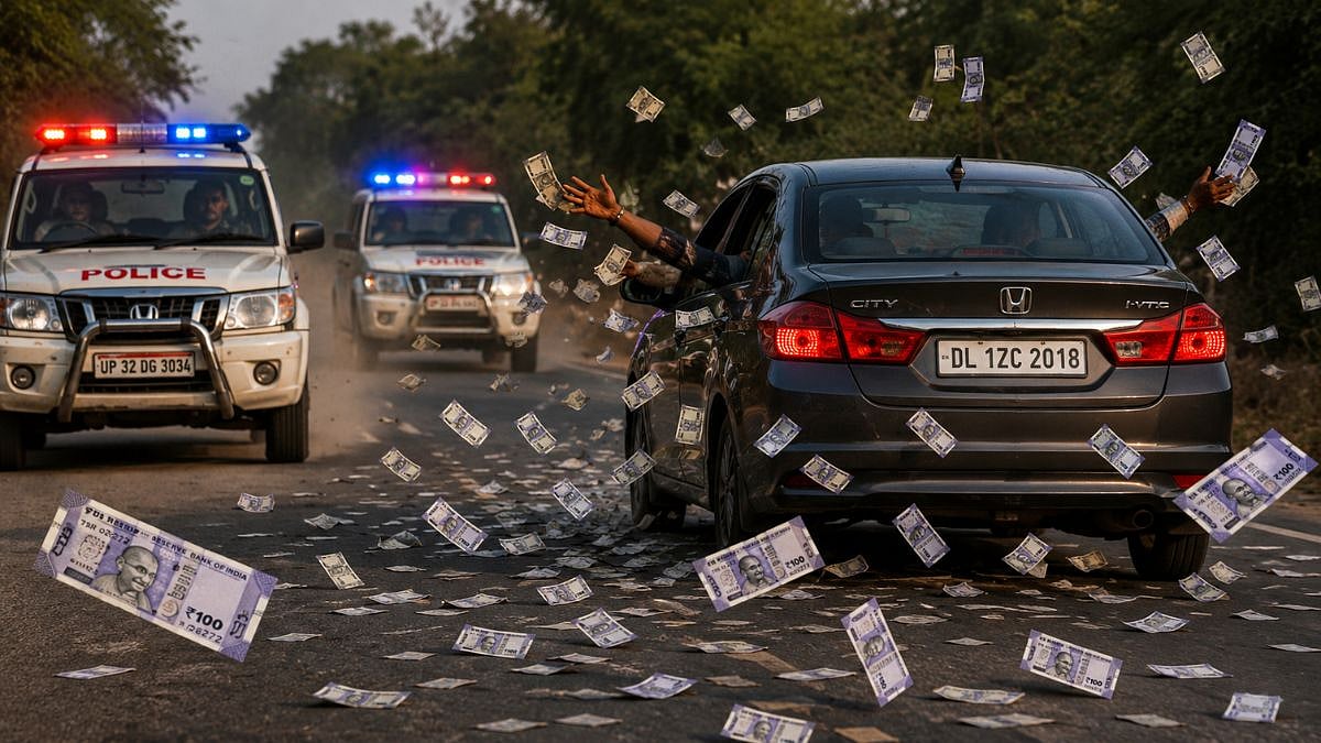 UP Drug Smugglers Try ‘Farzi’-Style Escape By Throwing ₹100 Notes During Police Chase In Sonbhadra; ₹58.75 Lakh Haul Seized