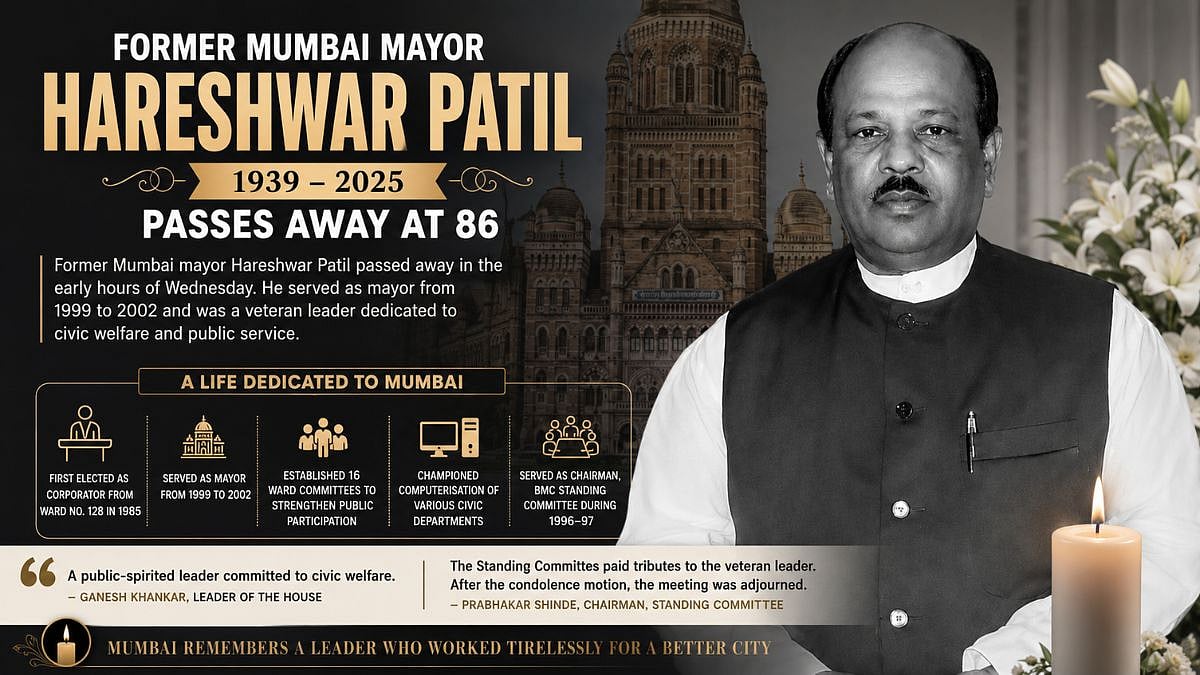 Former Mumbai Mayor Hareshwar Patil Passes Away At 86; BMC Pays Tribute To Veteran Civic Leader