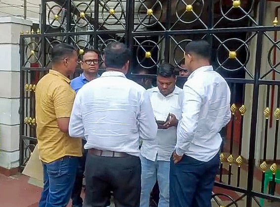 Enforcement Directorate (ED) officials arrive at the residence of TMC MP Abhishek Banerjee on Kalighat Road in connection with the alleged teacher recruitment scam, in Kolkata on June 3, 2026
