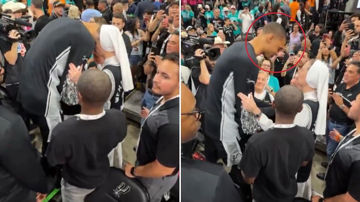 VIDEO: Victor Wembanyama Bows His Head As Spurs Nuns Offer Prayer Before NBA Finals Game 1