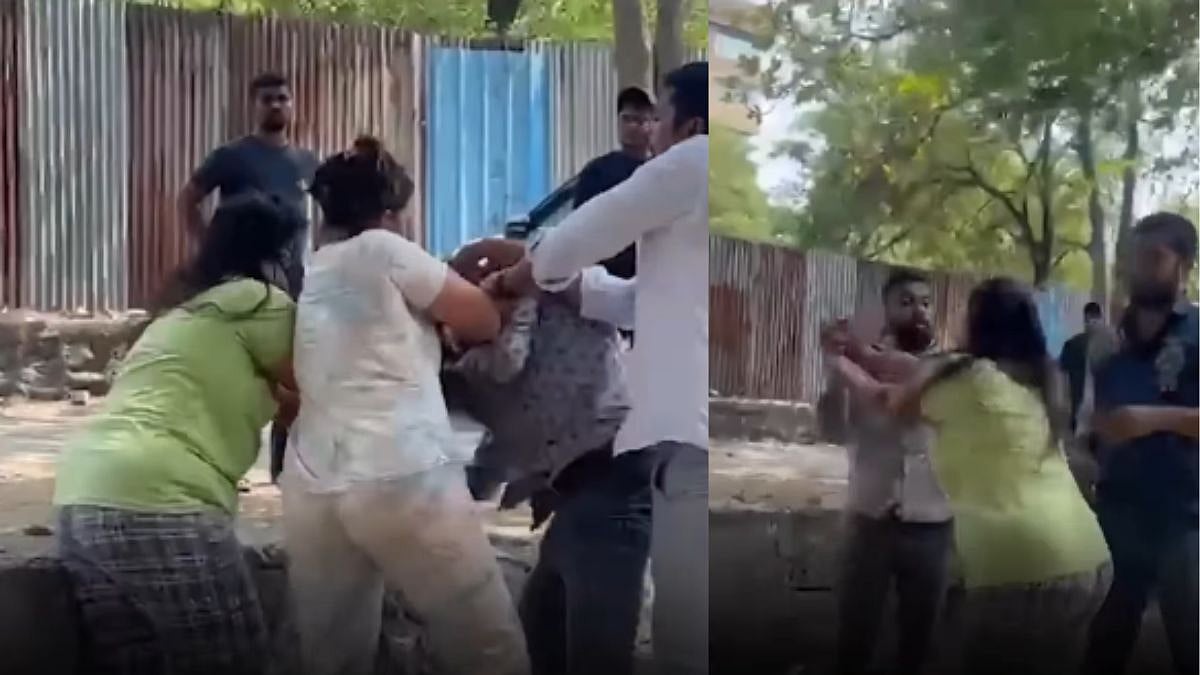 Shiv Sena UBT Leader Mahesh Kotiyal Assaulted By Two Women In Front Of Cops In Navi Mumbai's Turbhe; VIDEO Goes Viral