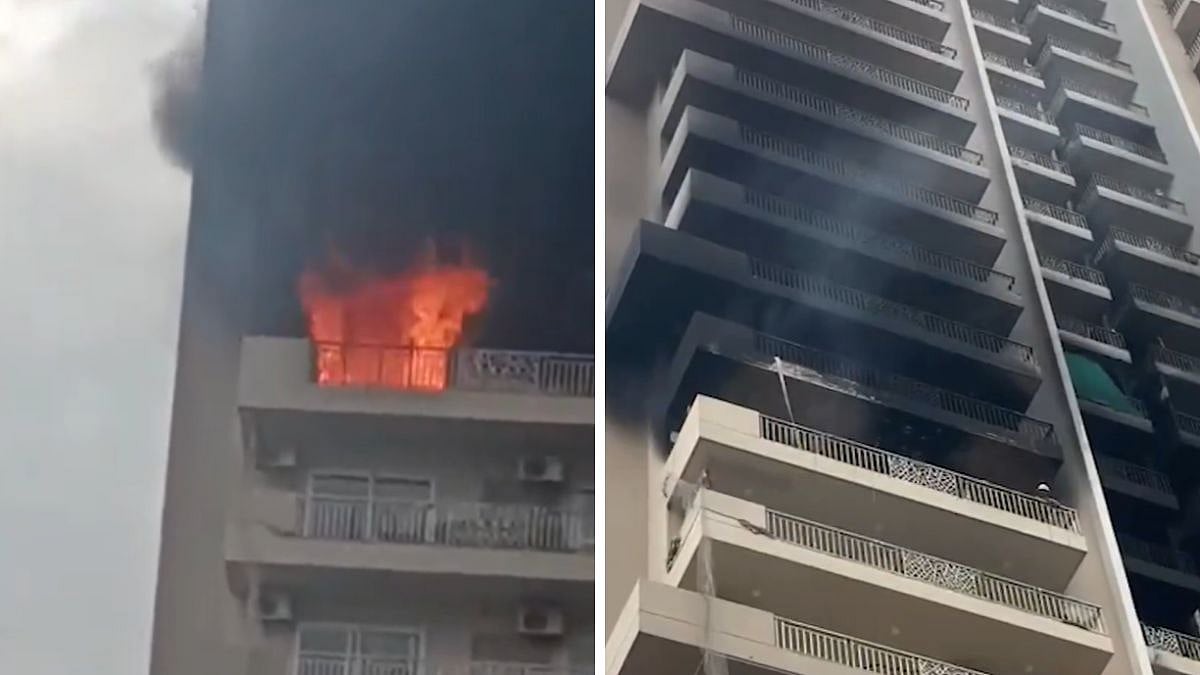Noida Fire: Massive Blaze Erupts In 12th-Floor Flat At Ivy County Society, Thick Smoke Engulfs Building - VIDEO