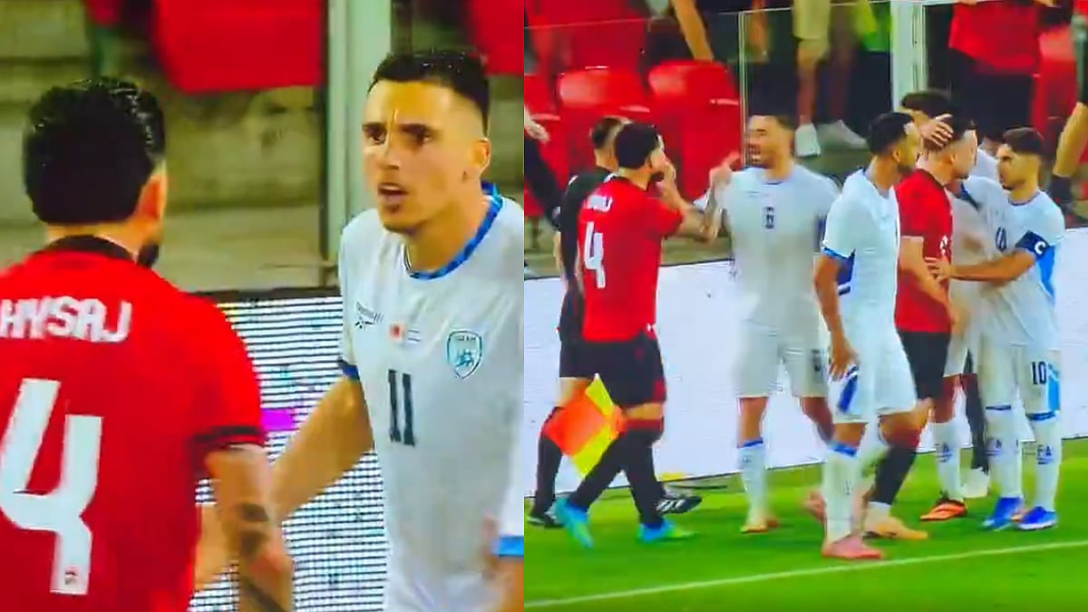 Israeli Footballer Oscar Gloukh's Goal Celebration Leads To Heated Exchange With Albanian Players During Friendly Match| Video