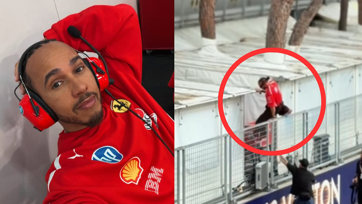 Ferrari Driver Lewis Hamilton Caught Jumping Over Barricade Ahead Of F1 Monaco Grand Prix | Video Goes Viral
