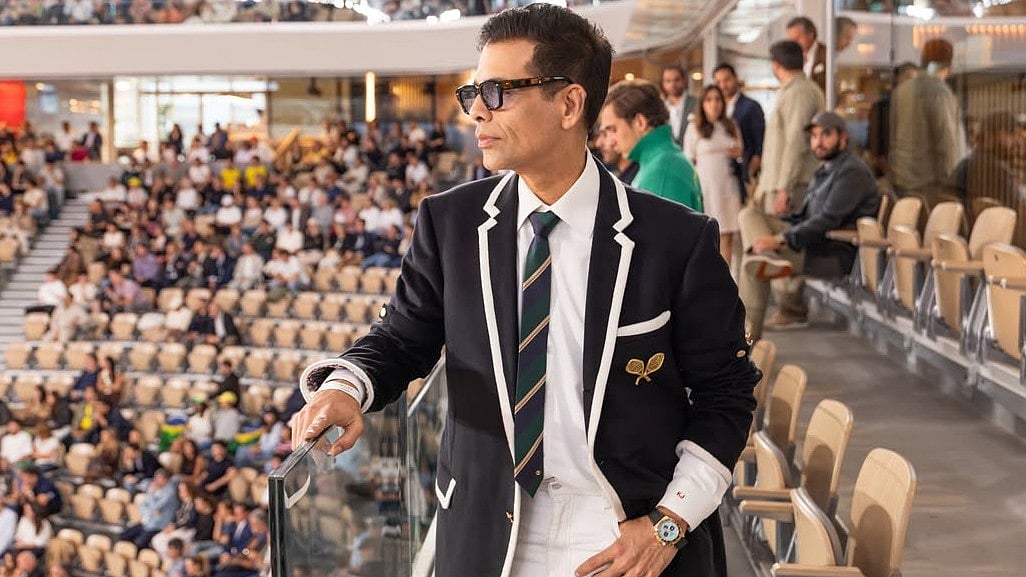 Karan Johar Takes Over Roland Garros 2026 As Elite Rolex Guest In Chic Blazer Look With Tennis Racket Embroidery