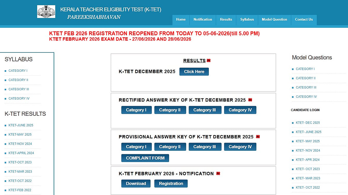KTET 2026 Registration Window Closes Today; Apply Now At ktet.kerala.gov.in