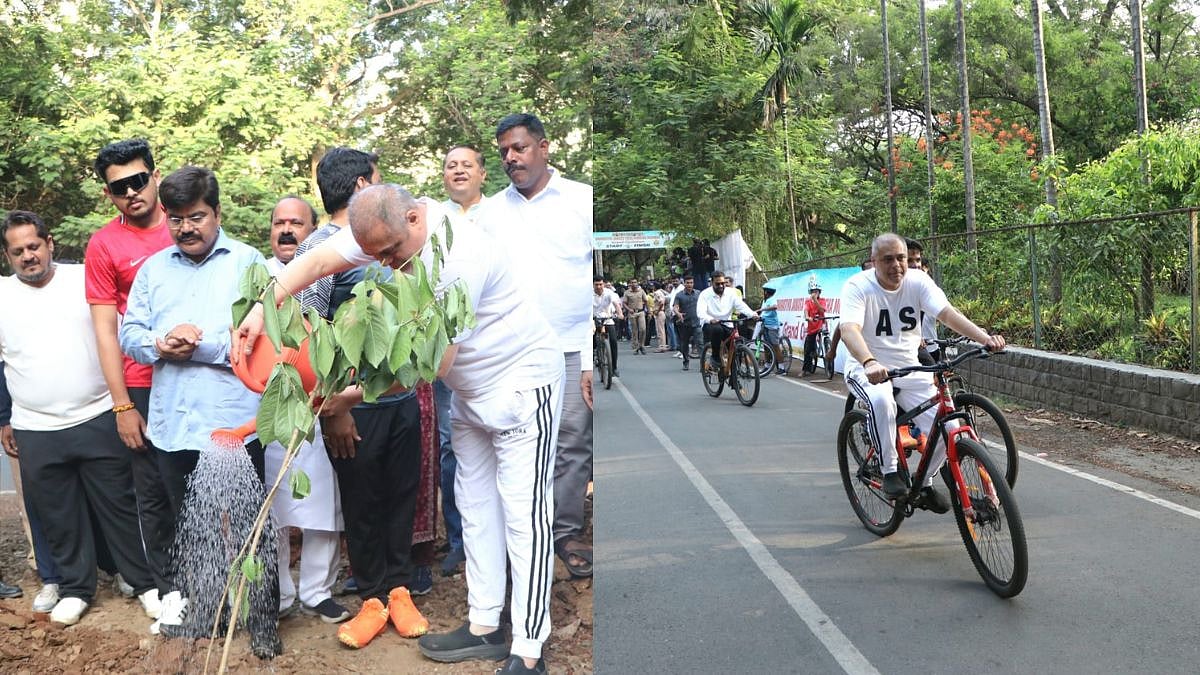 Mumbai BJP Chief Ameet Satam Participates In Cyclothon, Tree Plantation Drive In Juhu On World Environment Day