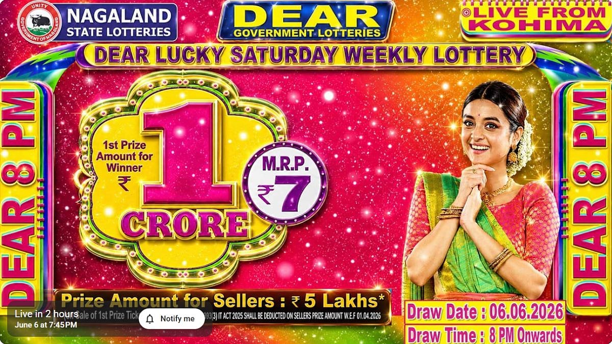 Nagaland State Lottery Result: June 6, 2026, 8 PM Live - Watch Streaming Of Winners List Of Dear Lucky Sambad Night Saturday Weekly Draw