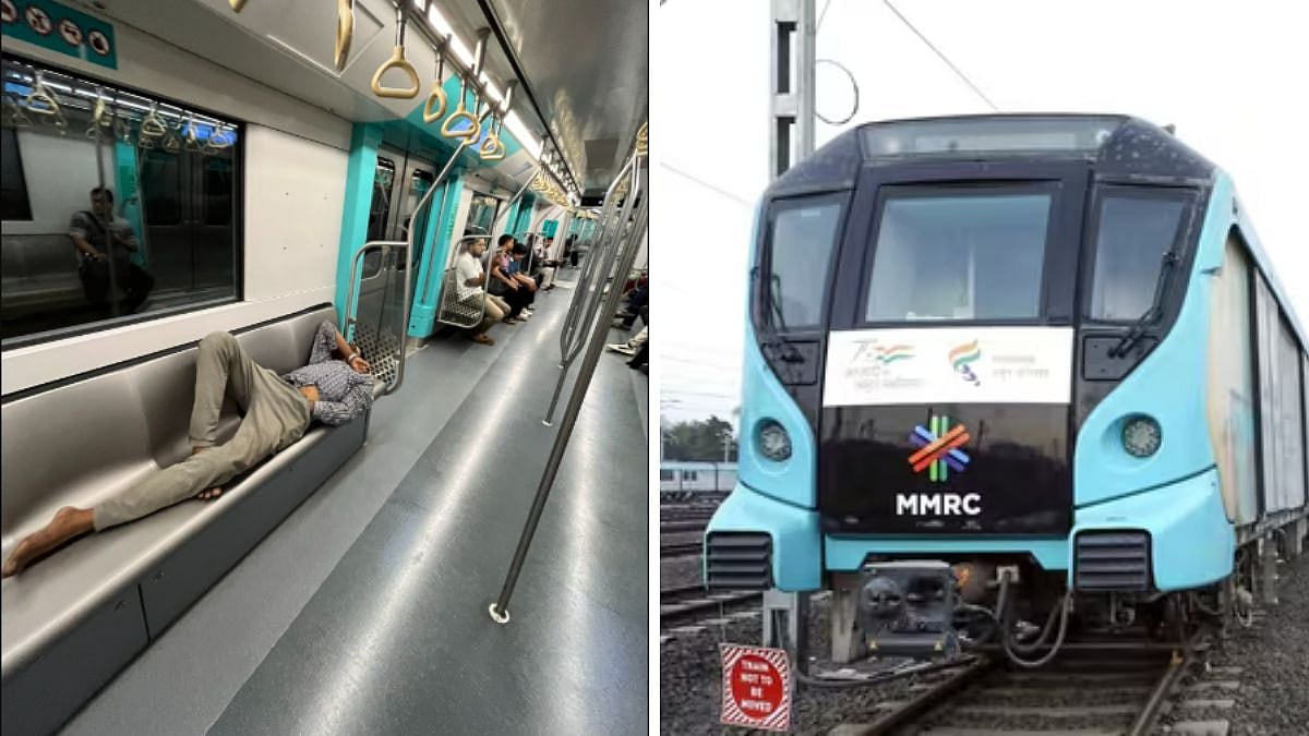 Mumbai: Photo Of Man Sleeping On Moving Metro In Aqua Line Sparks Civic Sense Debate