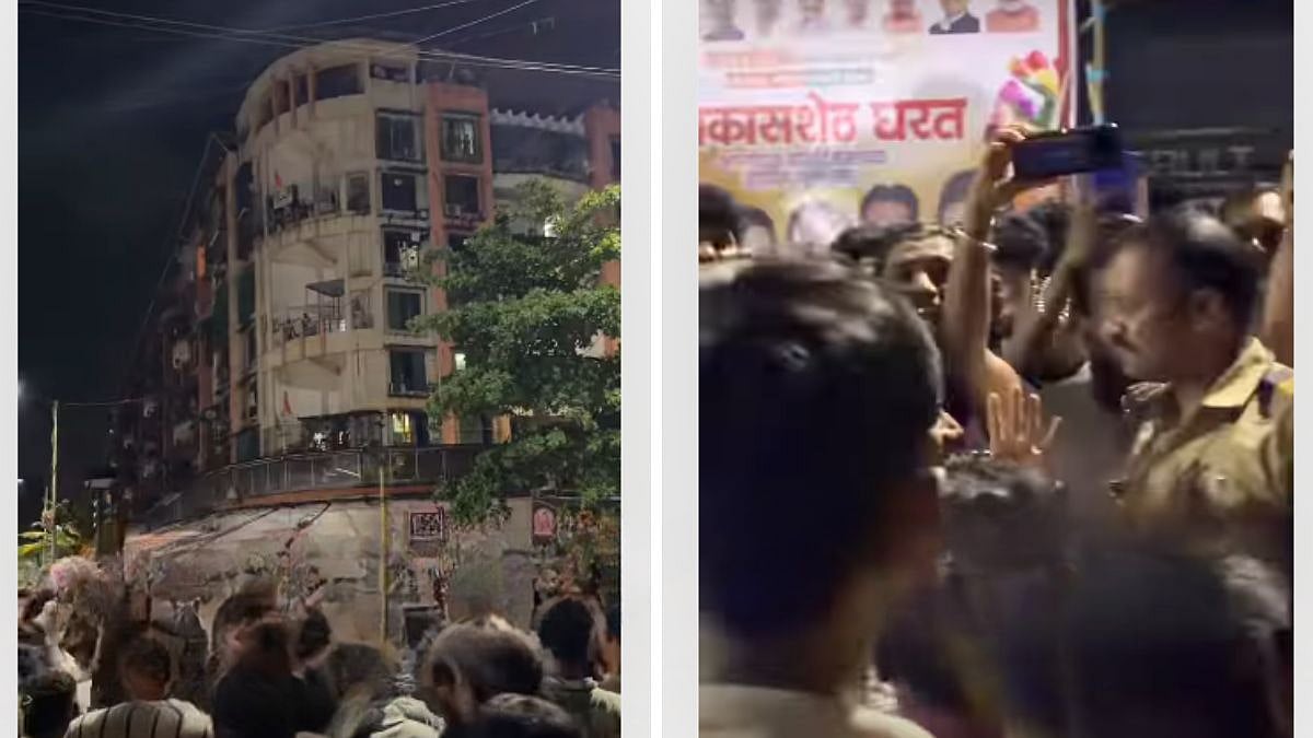 Kamothe Residents Gather Outside Police Station Over Ongoing Power Cuts; Video Goes Viral