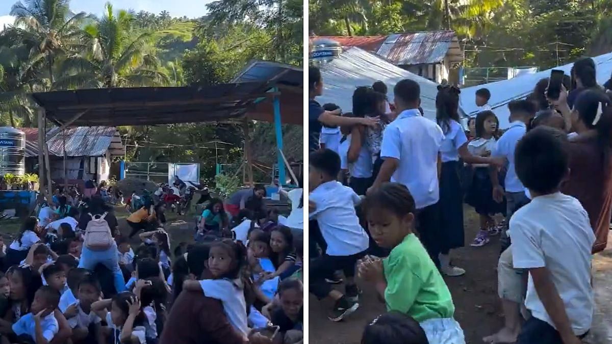 Terrifying Moments Caught On Camera As 7.7-Magnitude Philippines Quake Hits School, Children Scream In Fear During Tremors; VIDEO