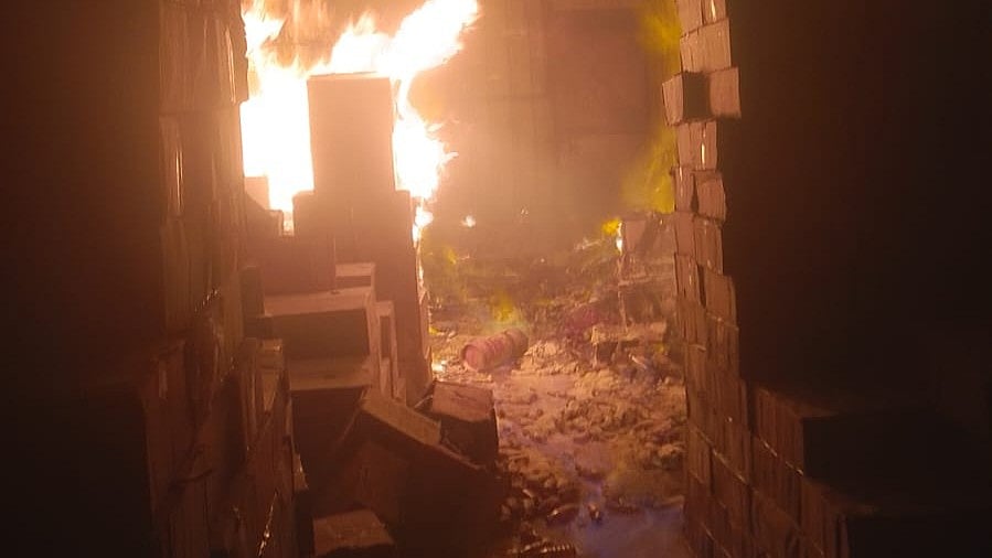 Massive Fire Guts Liquor Shop; Stock Worth ₹1.5 Crore Reduced To Ashes In Indore