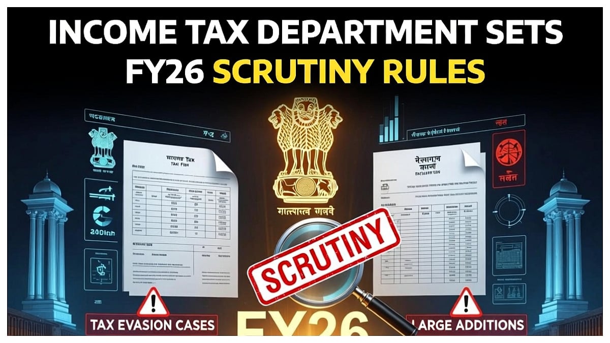 Income Tax Department Sets FY26 Scrutiny Rules, Large Additions And Tax Evasion Cases To Be Examined