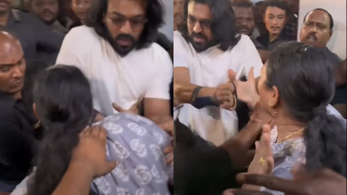 Ram Charan Shocked As Excited Female Fan Rushes To Greet Him Outside Hyderabad Theatre; Bodyguard Pushes Her Hand Away—VIDEO