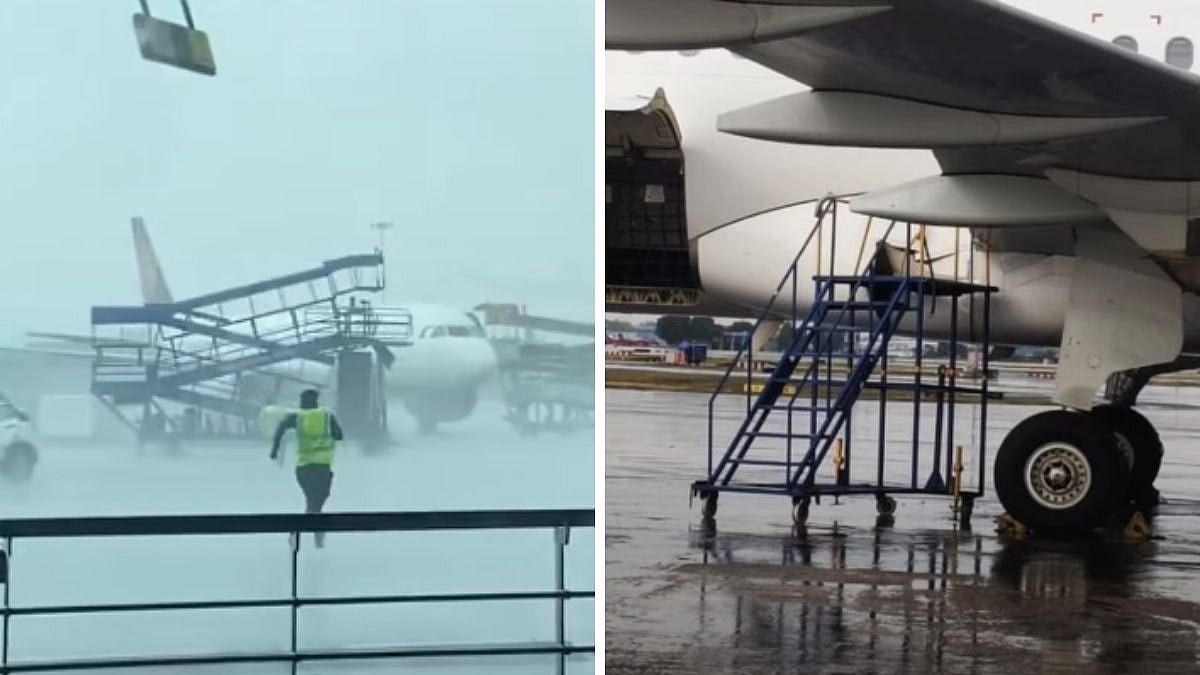 VIDEO: 3 Air India Aircraft Damaged After Loose Ground Equipment Slams Into Parked Planes During Storm At Delhi Airport