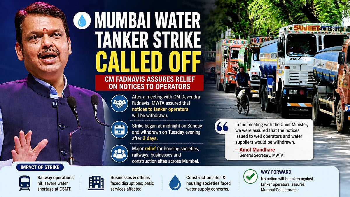 Mumbai Water Tanker Strike Called Off After CM Devendra Fadnavis Assures Relief On Notices Issued To Operators