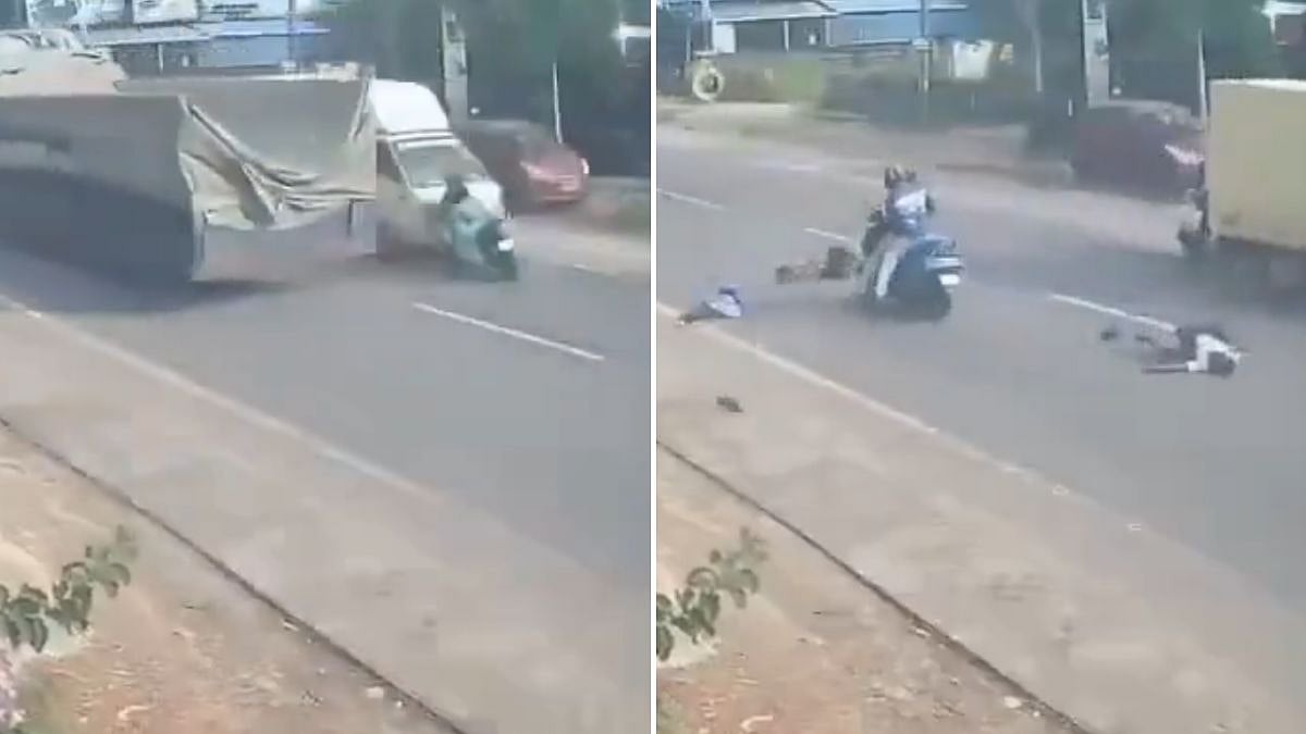 Kerala: CCTV Captures Fatal Motorcycle-Mini Van Collision In Tanur; One Dead, Three Injured