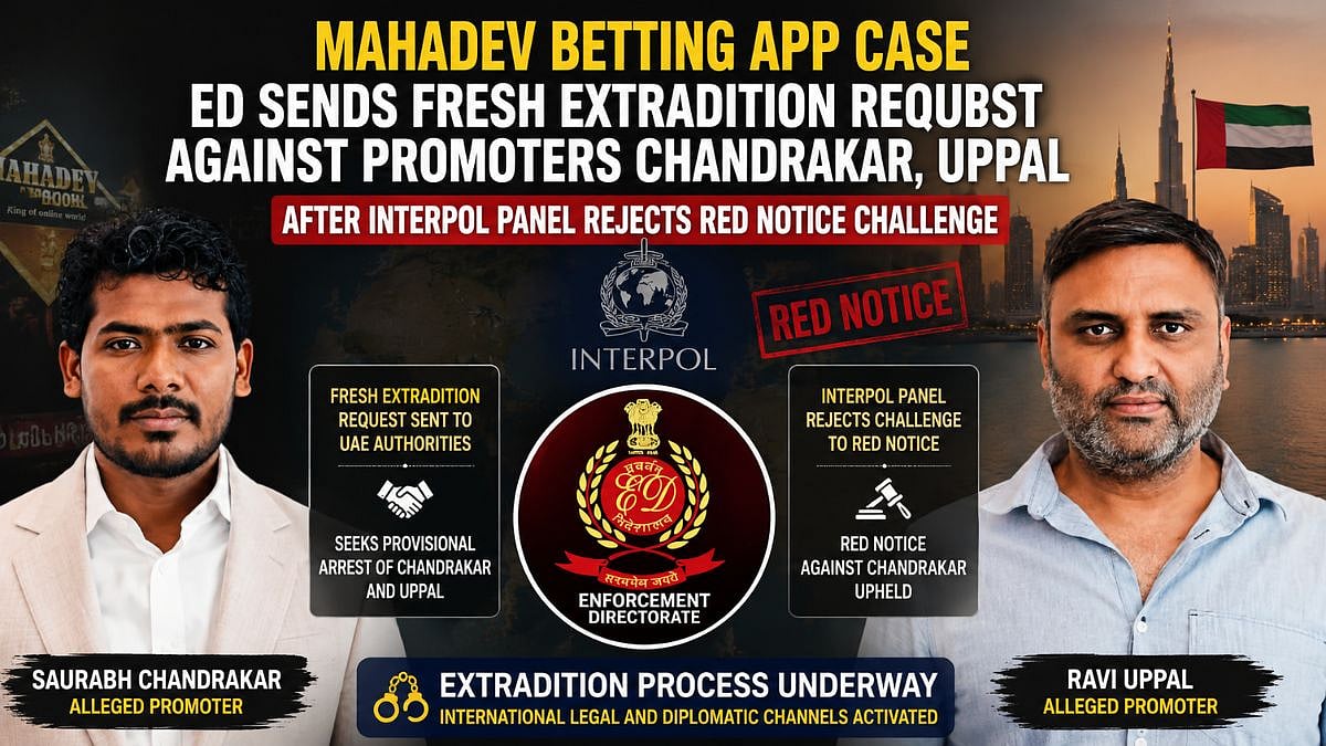 Mahadev Betting App Case: ED Sends Fresh Extradition Request Against Promoters Chandrakar, Uppal After INTERPOL Panel Rejects Red Notice Challenge