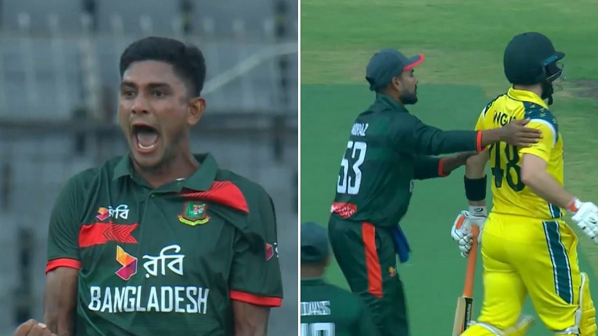 Nahid Rana's Celebration Sparks Drama As Josh Inglis Reacts In Tense Moment During BAN Vs AUS ODI | VIDEO