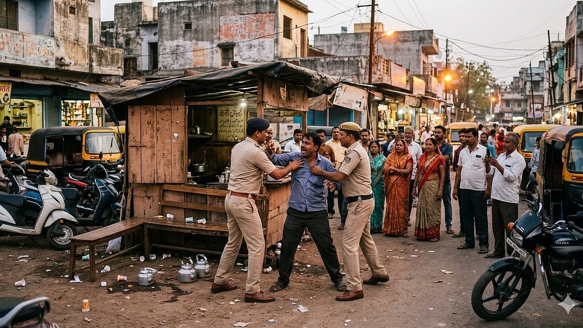 Clash Between Cops & Tea Stall Owner Over Shop Closure In Bhopal
