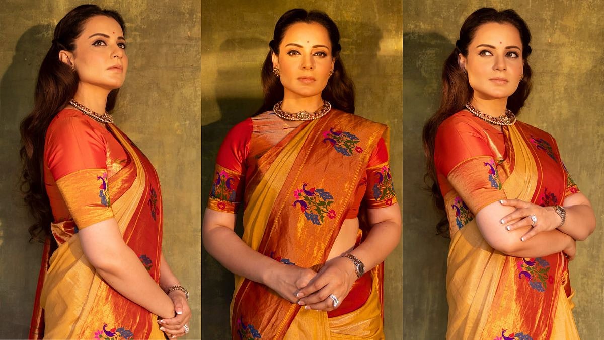 Kangana Ranaut Wows As Marathi Mulgi In Paithani Saree With Delhi CM Rekha Gupta At Bharat Bhagya Vidatha Screening 
