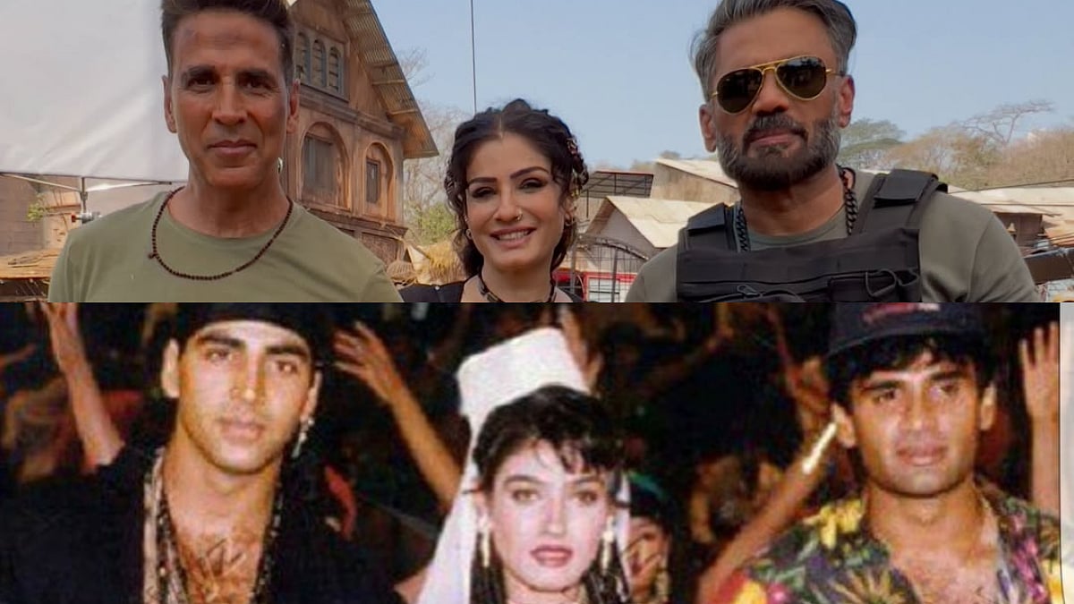 Ahead Of Welcome To The Jungle Trailer Release, Raveena Tandon Shares Pictures From Sets; Recreates Mohra Pose With Akshay Kumar & Suniel Shetty