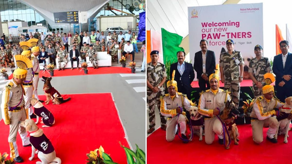 Scout, Tiger & Bolt To Now Guard Navi Mumbai Airport; CISF Inducts The Canine Trio With A Heartfelt Ceremony