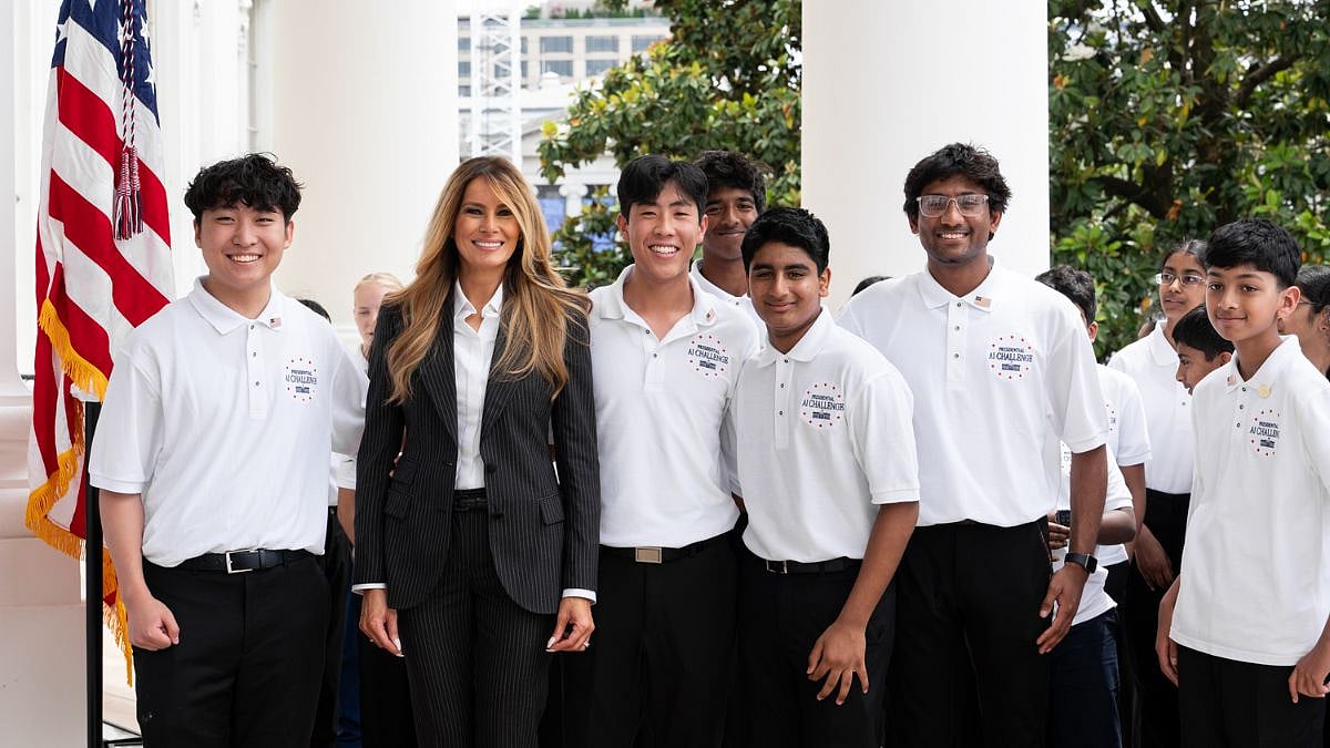 Indian-American Students' Anti-Bullying Chatbot Wins Presidential AI Challenge; Melania Trump Honors Team At White House | Video