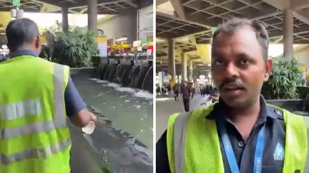 Mumbai Airport Viral Video: Man Confronts Staffer Pouring Water On Ledge To Allegedly Prevent People From Sitting; Here's What Happened Next