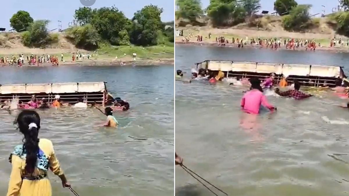 Maharashtra Tragedy: 2 Women Drown After Overloaded Devotee Boat Capsizes In Godavari River In Beed | VIDEO