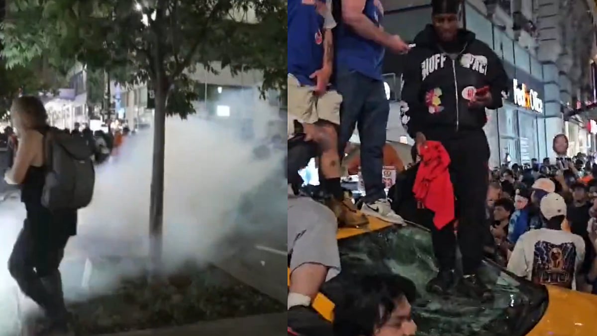 Shocking Scenes! Loud Explosion Sparks Panic & Chaos In New York After Knicks' Dramatic Game 4 Win | Video