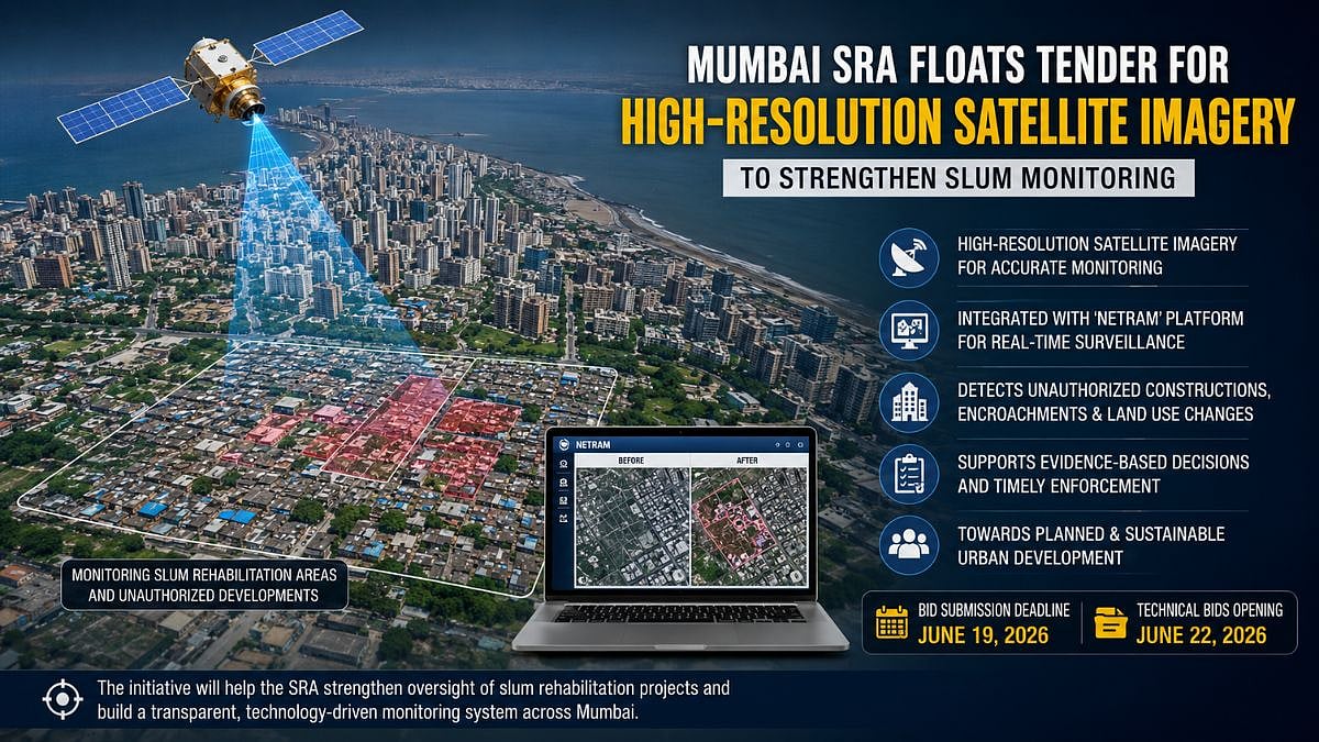 Mumbai SRA Floats Tender For High-Resolution Satellite Imagery To Strengthen Slum Monitoring And Track Unauthorised Development