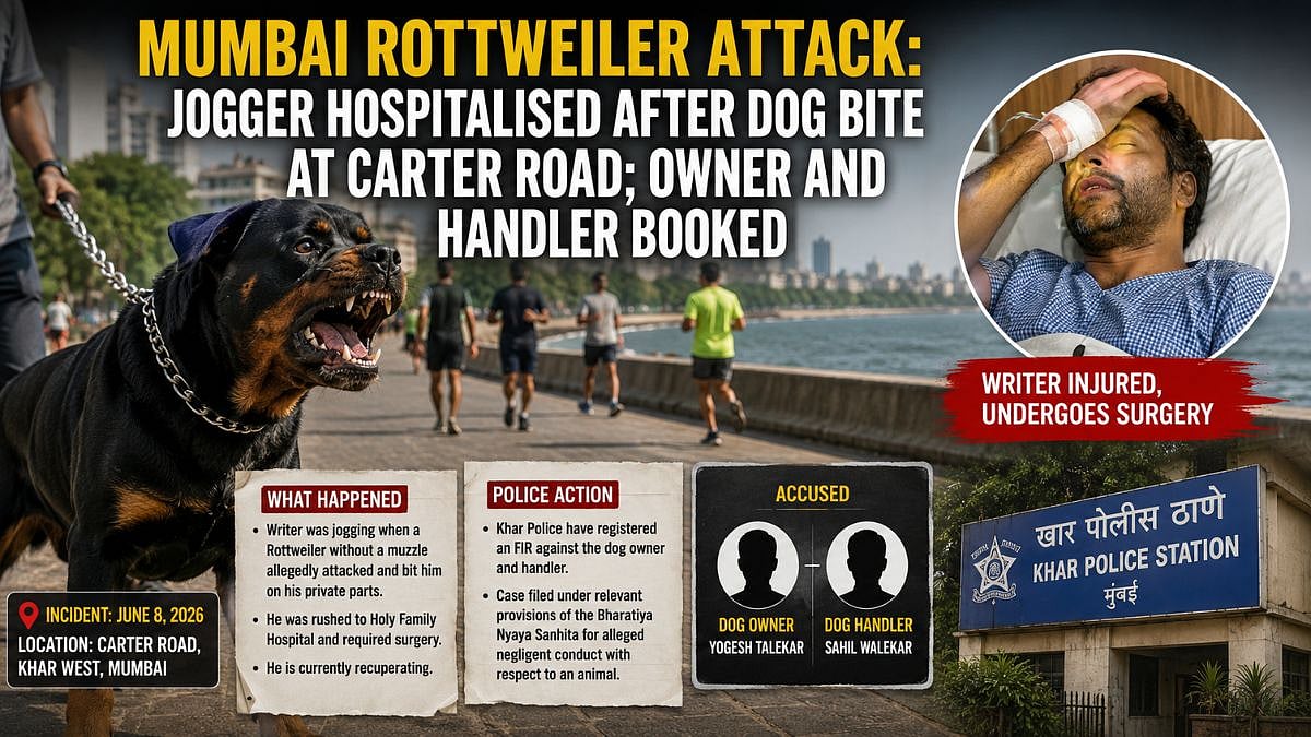 Mumbai Rottweiler Attack: Jogger Hospitalised After Dog Bite At Carter Road; Owner And Handler Booked
