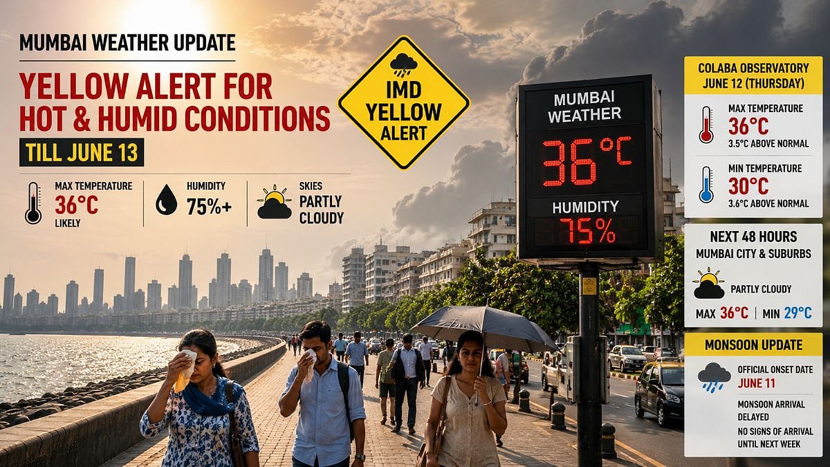 Mumbai Weather Update: IMD Issues Yellow Alert For Hot And Humid Conditions Until June 13; Monsoon Arrival Delayed