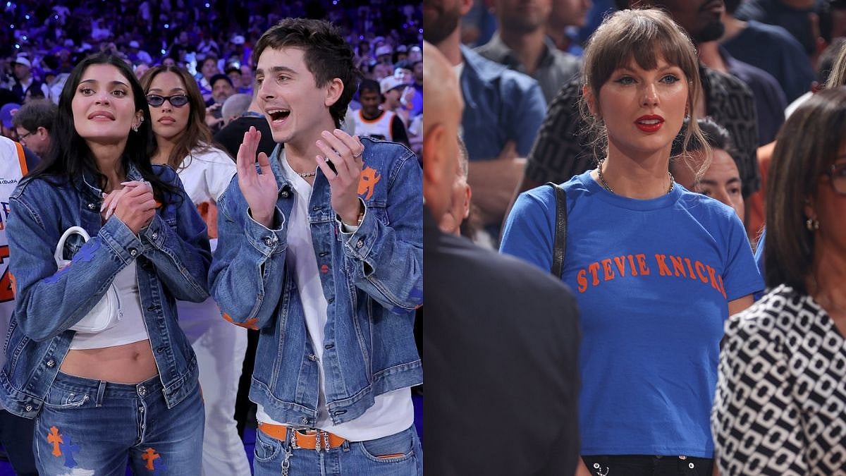 Kylie Jenner Twins With Boyfriend Timothée Chalamet In Matching Denim Looks; Taylor Swift Flaunts 'Snicks' T-Shirt At NBA Finals 2026