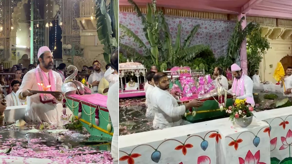 Shrinathji Temple Hosts Divine Chandan Patti Mandali, Boat Manorath During Adhik Maas -- VIDEO