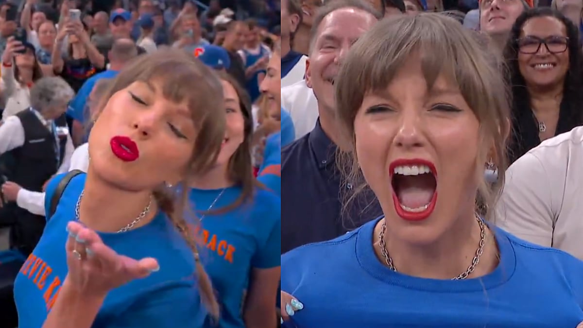 Taylor Swift Lights Up Madison Square Garden During NBA Finals Clash Between Knicks & Spurs | Video