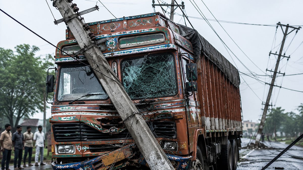 Speeding Truck Knocks Down Power Poles In Kohefiza, Driver Booked In Bhopal