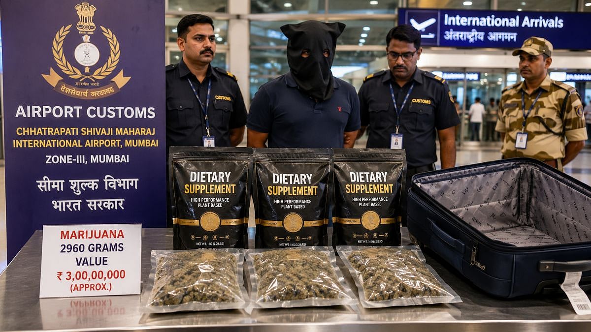 Mumbai Airport Customs Arrests MP Man After Seizing Marijuana Worth ₹3 Crore Concealed In Dietary Supplement Packets Smuggled From Bangkok At CSMIA