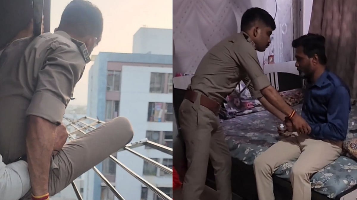 Surat Cop Hailed As Hero After Daring Seventh-Floor Rescue Of Man Trying To Commit Suicide - VIDEO