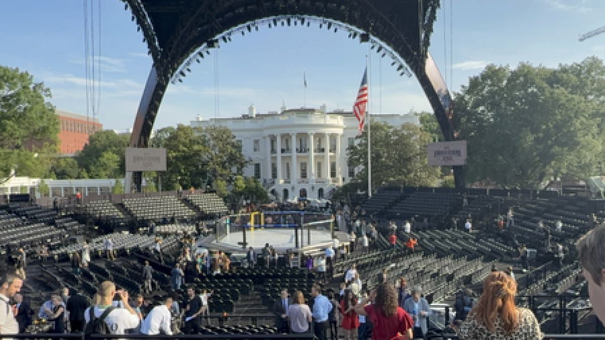 UFC Octagon Erected On White House South Lawn For Historic Cage Fighting Event As Donald Trump Hosts America's 250th Anniversary Celebration