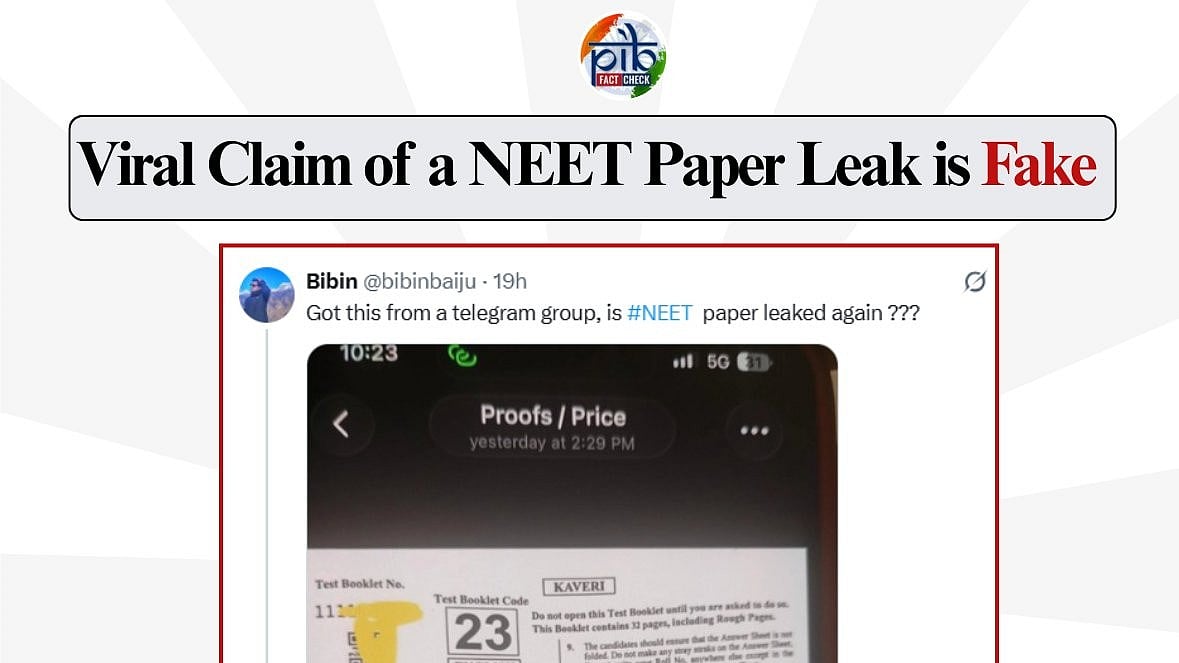 Fact Check: PIB Debunks Viral Claim Of Fresh NEET Paper Leak, Urges Candidates To Rely Only On Official NTA Updates