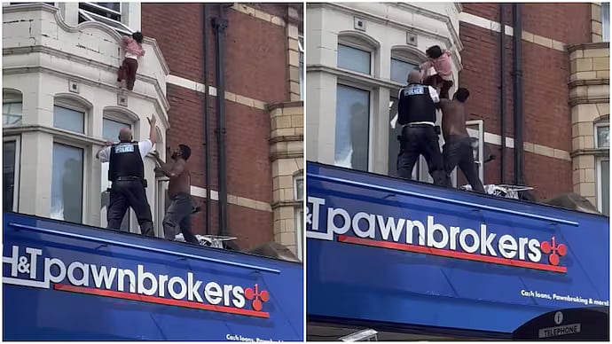Indian Man Helps Save Toddler Hanging From Window Ledge In London; Viral Video Wins Praises Online