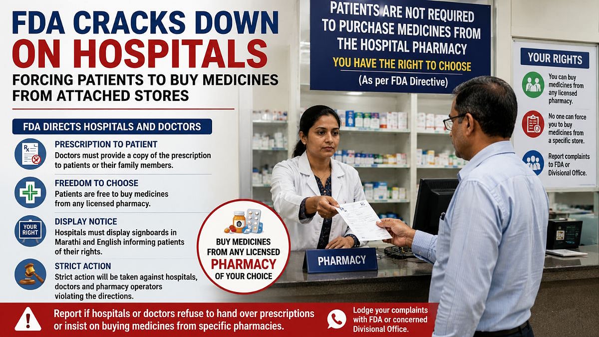 Maharashtra FDA Cracks Down On Hospitals Forcing Patients To Buy Medicines From Attached Pharmacies