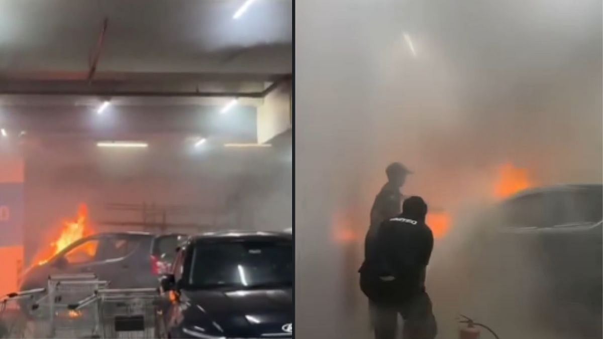Mumbai: Car Catches Fire In Basement Parking Of Andheri West's Crystal Point Mall; No Injuries Reported - VIDEO