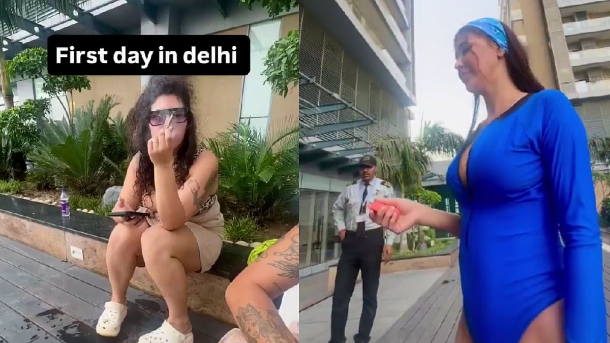 'How Is This Allowed In Public?' Foreign Women Allegedly Seen Smoking Marijuana Near Noida Society Pool; Ignore Guard's Request - VIDEO 